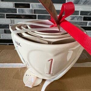 Rae Dunn Snoopy Valentine Measuring Cups with Red Ribbon